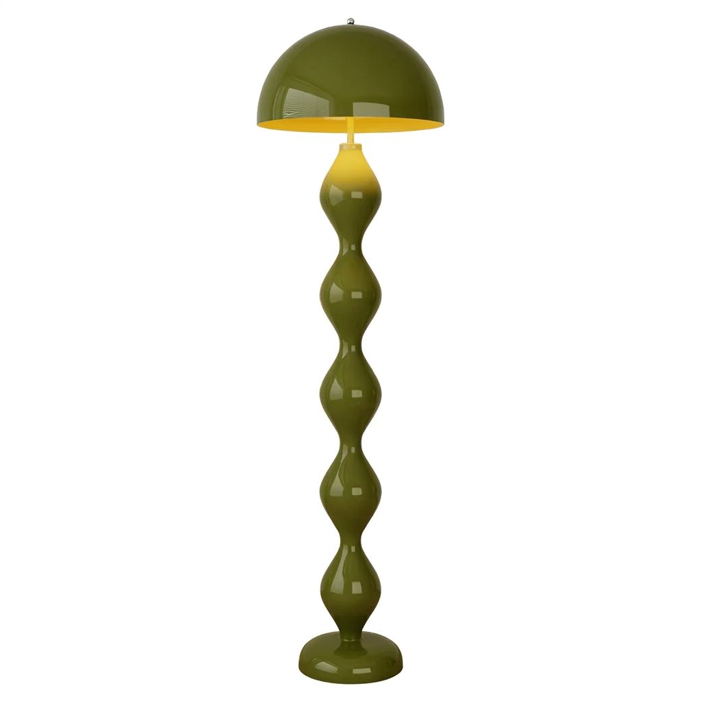 Verdi green mushroom floor lamp on a white background