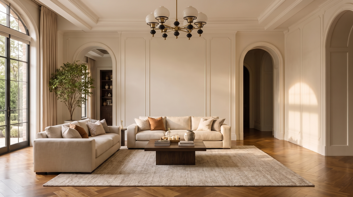 Warm lived in living room in an Orevella styled home