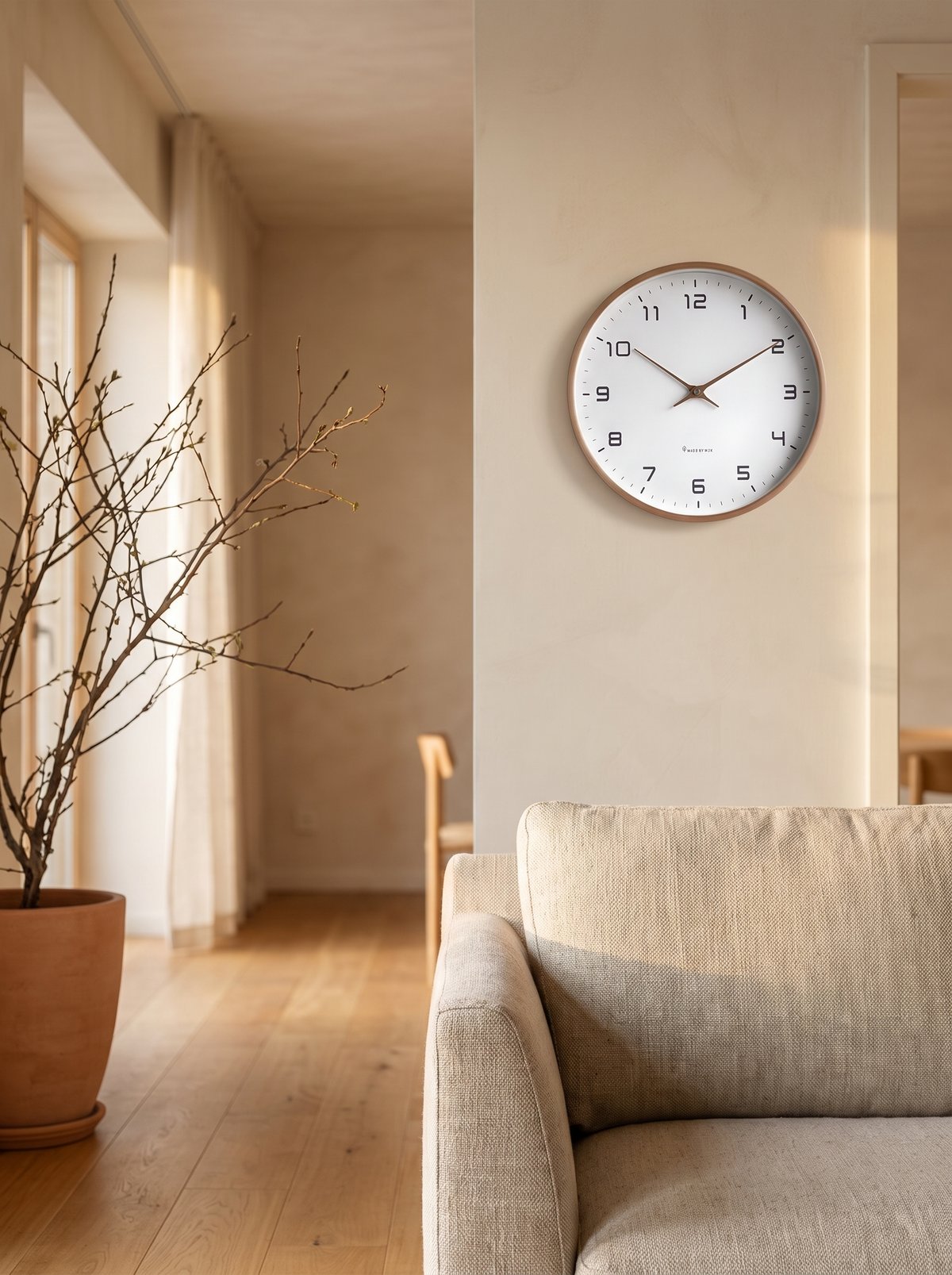 Norvik wall clock seen from across a room