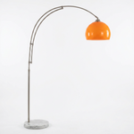 Solano orange arched floor lamp on a white background