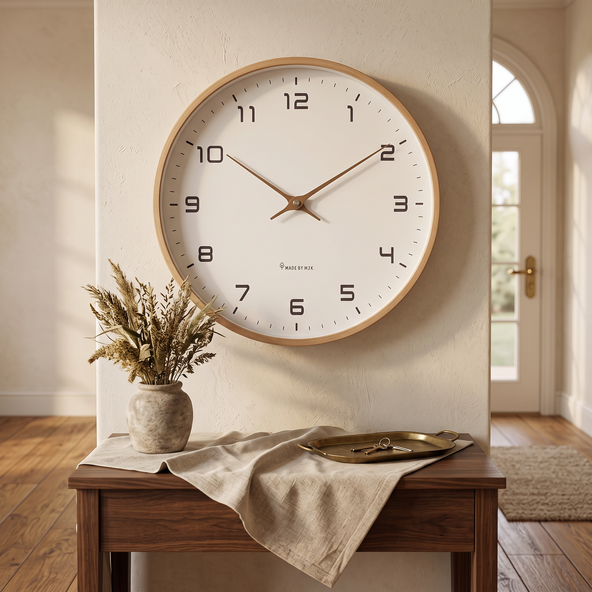 Norvik wall clock in an entryway