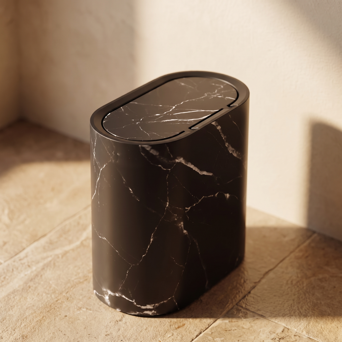 Carrera trash can marble finish detail