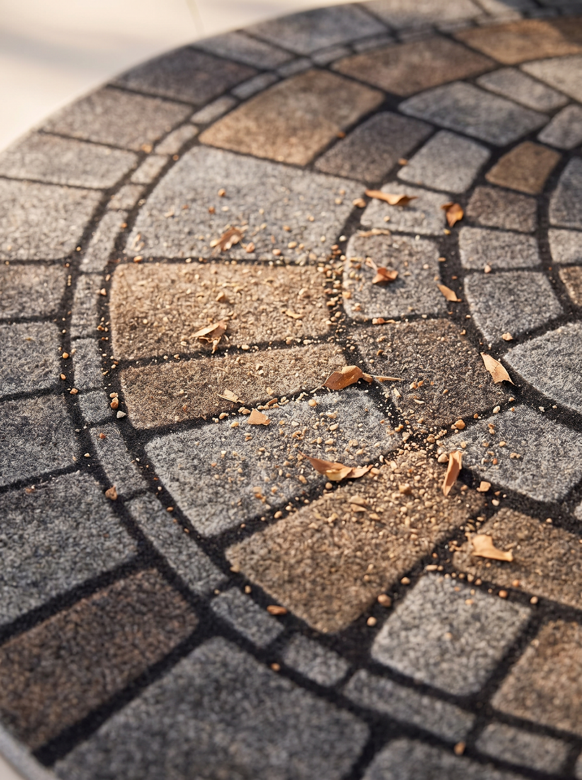 Calderra door mat pattern disguising collected grit